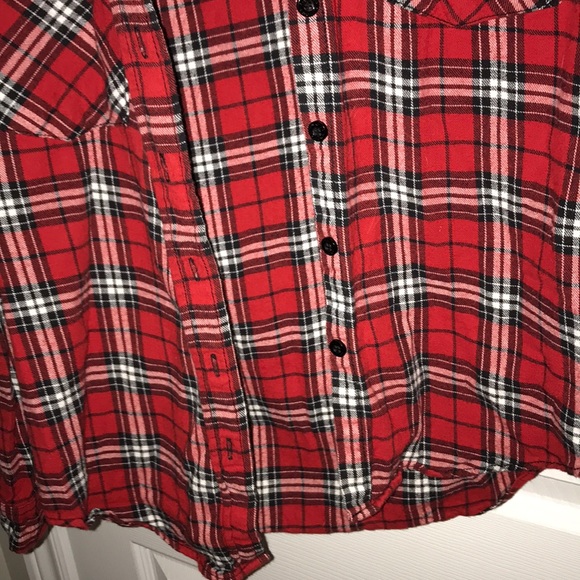 Red Plaid Shirt with Hood - Picture 4 of 4